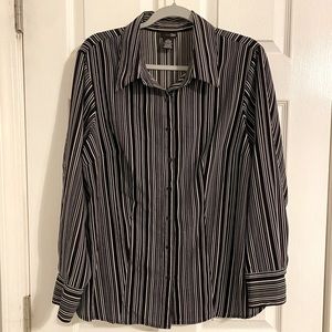 East 5th Striped Button Down Top Size 1X